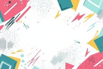 Fototapete - Bright and colorful abstract design featuring geometric shapes and playful patterns for creative projects. Generative AI
