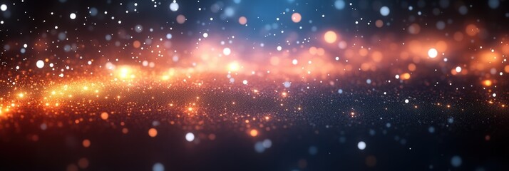 Poster - Floating white dots creating a cosmic atmosphere against a dark background