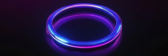 Poster - Creative graphic layout featuring neon ring design for digital advertising promotion