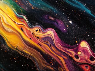 Wall Mural - Vibrant Cosmic Nebula Painting