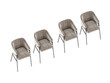 © murattellioglu - 3d render group of the gray  chairs on white