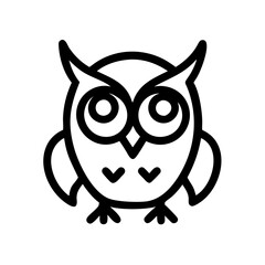 Poster - a simple outline of an owl icon against an isolated backdrop vector illustration