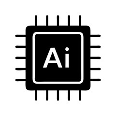 Poster - an illustrative image of a computer chip ,symbolizing artificial intelligence vector illustration
