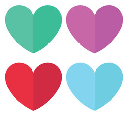 Wall Mural - Papercut hearts icon isolated on white background.
