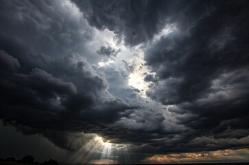 hole in the dramatic clouds, mysterious cloudscape