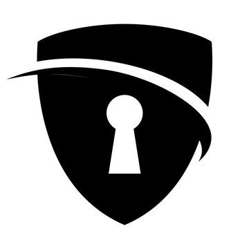 Shield security icon black,minimalist and modern design ideas,isolated on white background,can be for sign,logo