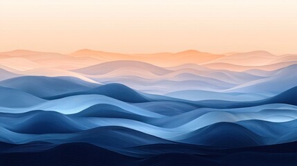 Poster - Serene Abstract Landscape with Gentle Waves and Soft Color Gradients