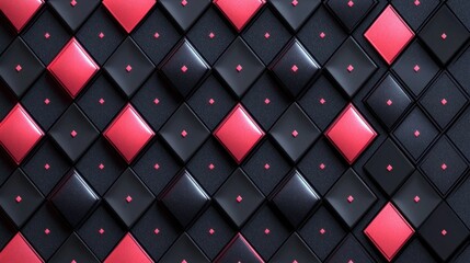 Poster - Textured Background of Black and Red Geometric Shapes and Patterns