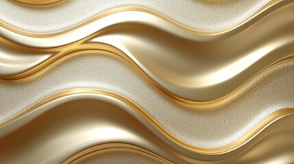 Poster - Elegant golden wavy texture background with smooth glossy surface