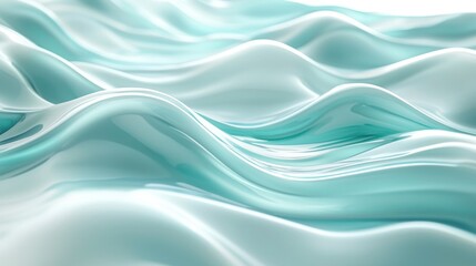 Poster - Smooth Flowing Aqua Waves in Soft Light for Abstract Backgrounds
