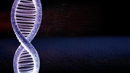 Aufkleber - Digital animation of a glowing dna double helix rotating against various colorful backgrounds, symbolizing genetics, medicine, and scientific research