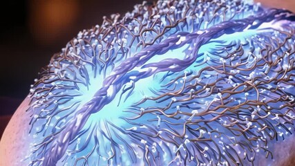Aufkleber - Cellular skin regeneration mechanism highlighting collagen and elastin fibers reconstructing damaged dermal layers, visualizing intricate healing process and skin tissue restoration