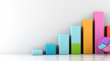 Poster - Vibrant Geometric Shapes and Charts Representing Data Analysis Strategic Planning and Business Performance Metrics for Successful Decision Making and Growth Optimization