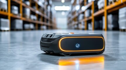 Poster - swarm robotics optimizing warehouse logistics and inventory management with advanced automation and 