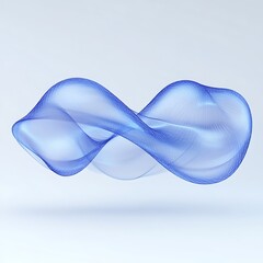 Poster - Abstract Blue Wave Form on Light Grey Background