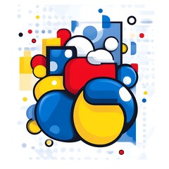 Poster - Abstract shapes, vibrant colors, graphic design
