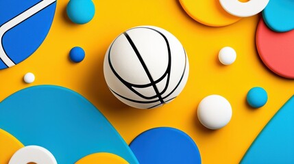 Poster - striking sports inspired abstract design with overlapping geometric shapes and vibrant colors dynami
