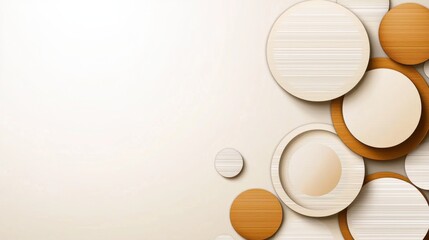 Poster - Stylish Beige and Cream Business Interior with Geometric Shapes and Minimalist Design  Modern and professional office environment with clean lines neutral colors and contemporary decor elements