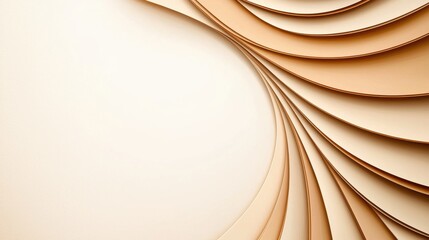 Poster - Stylish Beige and Cream Business Document Background with Elegant Curved Lines and Minimalist Design  This abstract image features a smooth