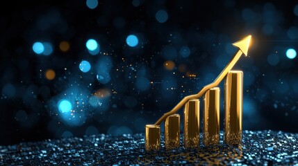 Poster - Upward Trending Financial Graph Depicting Business Growth and Market Success   Visualizing Increasing Profits Revenue and Overall Corporate Performance for Strategic Planning and Decision Making