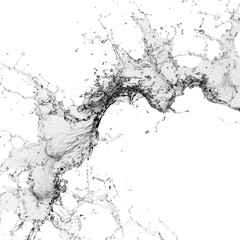 Poster - Abstract water splash with dynamic motion on a transparent background Concept of freshness, purity, and liquid