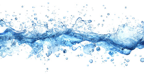 Poster - Dynamic water splash with bubbles on transparent background Concept of freshness, purity, and motion in a vibrant, refreshing, and clean design element