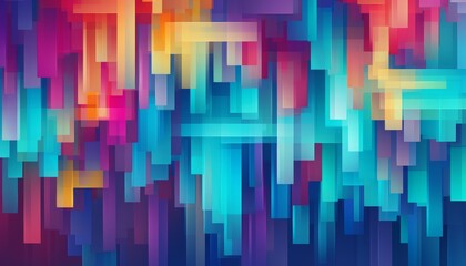 Fototapete - Pixel art clean vivid rainbow colors colorful abstract pattern.