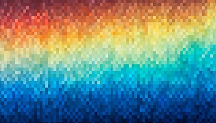 Fototapete - Pixel art clean vivid rainbow colors colorful abstract pattern.