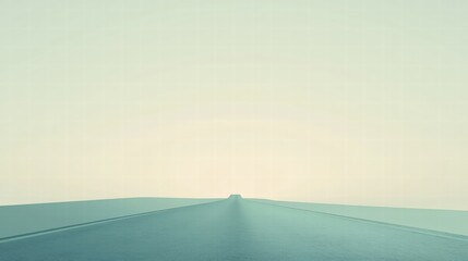 Poster - Open road stretches into distance beneath clear sky at dawn, symbolizing new beginnings and endless possibilities. Generative AI