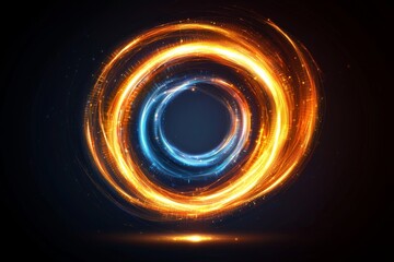 Poster - Dynamic swirling light patterns abstract art digital creation dark background vibrant colors visual concept