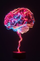 Poster - Dynamic brain visualization abstract art digital installation studio close-up neural connections and creativity