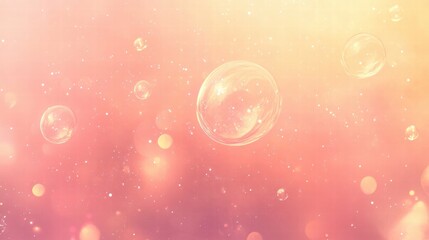 Fototapete - Colorful bubbles floating against a soft pastel background creating a dreamy atmosphere. Generative AI