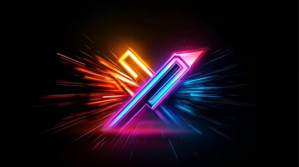 Poster - A striking and eyecatching blend of vibrant neon colors set against a dark backdrop, creating an impactful visual motif that is perfect for digital art as well as design inspiration