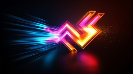 Poster - A stunning vibrant neon display with dynamic colors against a dark backdrop, creating a captivating visual effect