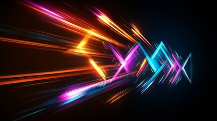 Poster - A breathtaking and stunning display of vibrant neon colors that radiate beautifully across a deep, dark background, creating a dynamic, lively, and energetic atmosphere that captivates viewers