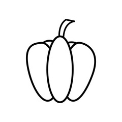 Poster - Paprika icon Black, vector simple linear illustration for web and app..eps