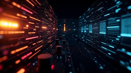 Poster - A computer screen with a lot of numbers and letters