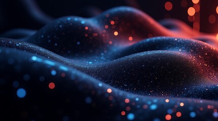 Poster - A black and red surface with a lot of sparkles