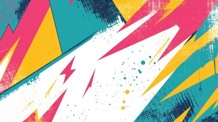 Fototapete - Dynamic abstract design featuring vibrant colors and geometric shapes in energetic composition. Generative AI