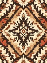 Leinwandbilder - Intricate geometric pattern with earthy tones reflecting cultural artistry and craftsmanship. Generative AI