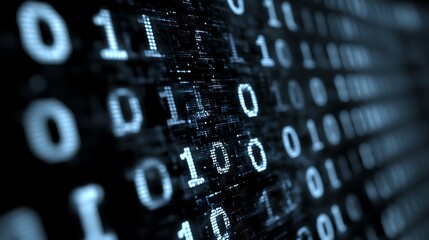 Binary code flow for digital security concept