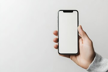 Vibrant Color Image of Hand Hold Smartphone on White Background