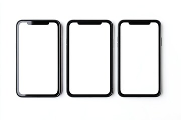 Poster - Collection of New Smartphone Mockup Blank Screen Isolated with on White Background