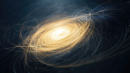 Poster - glowing spiral of golden light with dynamic energy and abstract cosmic vibes