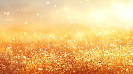 Poster - A hot summer sky background with warm golden orange and yellow blurred field, 8k image