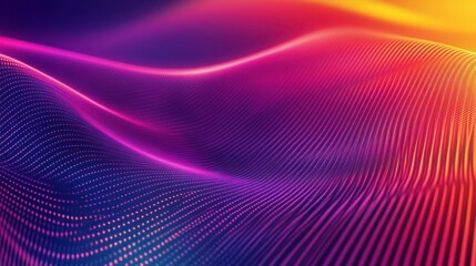 Poster - Vibrant Neon Waves in Futuristic Design