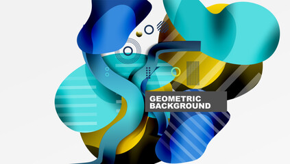 Poster - Abstract background - Lines circles and liquid shapes