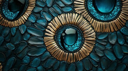 Poster - Decorative Floor Mat with Bright Accents and Vintage Style