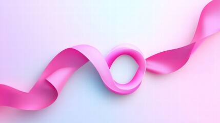 Poster - Pink ribbon symbolizing hope and support for breast cancer awareness and research efforts. Generative AI