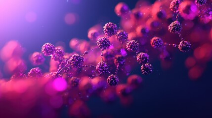 Poster - Abstract representation of colorful molecular structures in a vibrant and dynamic environment
